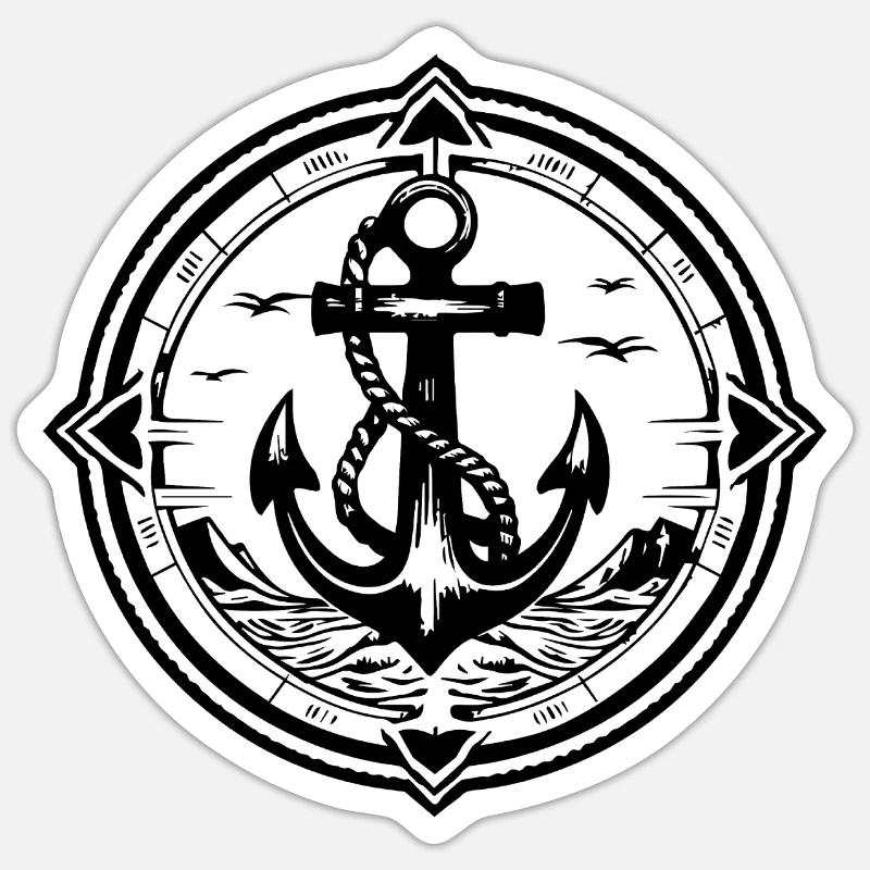 Anker Boot Schiff Nautik Sticker Größe S (10 x 10 cm)
