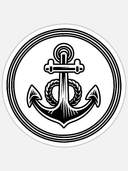 Anker Boot Schiff Nautik - Sticker Größe S (10 x 10 cm) - Mattweiß