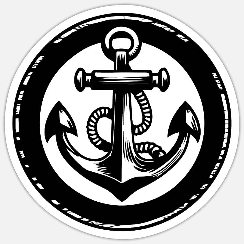 Anker Boot Schiff Nautik Sticker Größe S (10 x 10 cm)