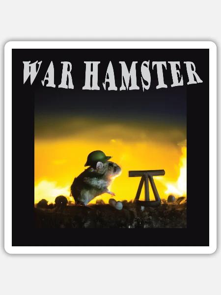 War hamster - Sticker Größe S (10 x 10 cm) - Mattweiß