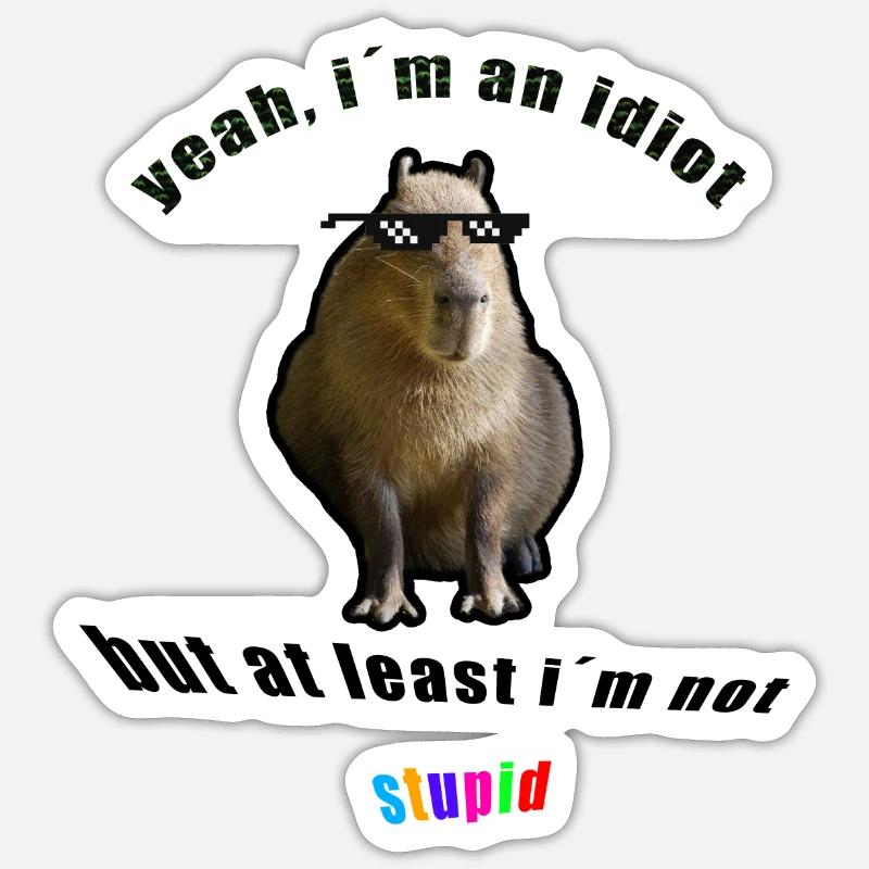 Capybara Meme - Sticker Größe S (10 x 10 cm) - Mattweiß