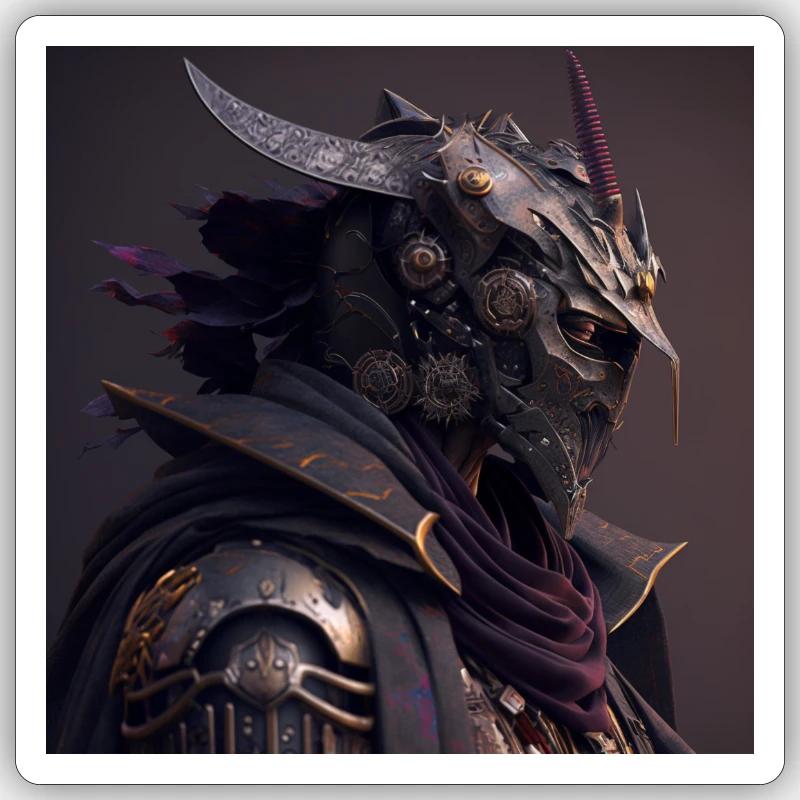 Futuristic Samurai Sticker size S (10 x 10 cm)