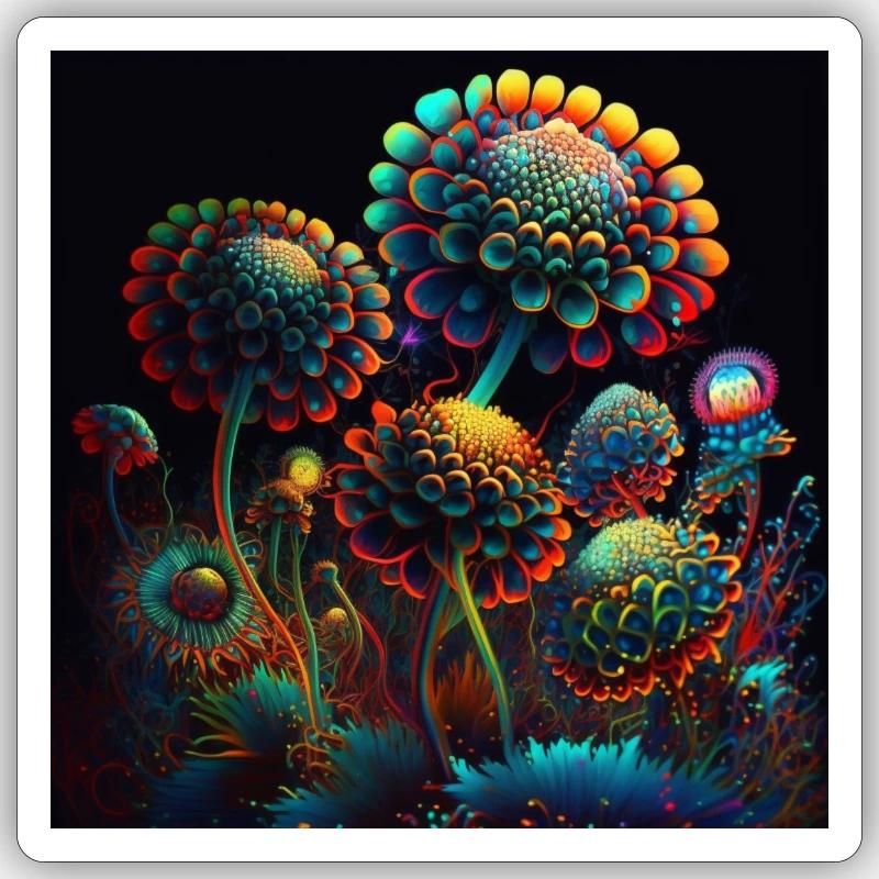 Psychedelic Trip - Sticker Größe S (10 x 10 cm) - Mattweiß