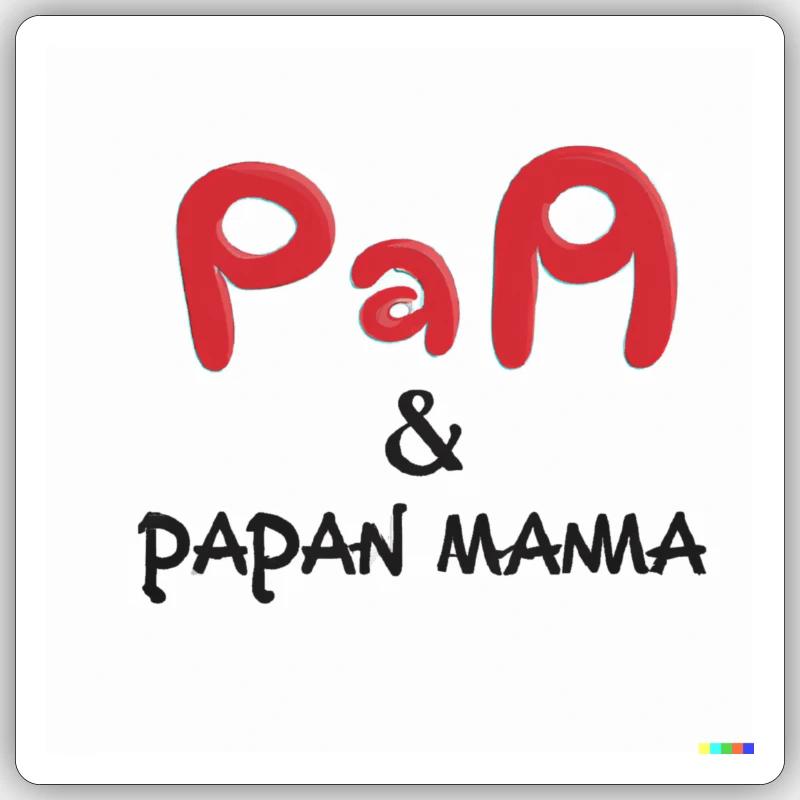 Papa et maman - Sticker taille S (10 x 10 cm) - blanc mat