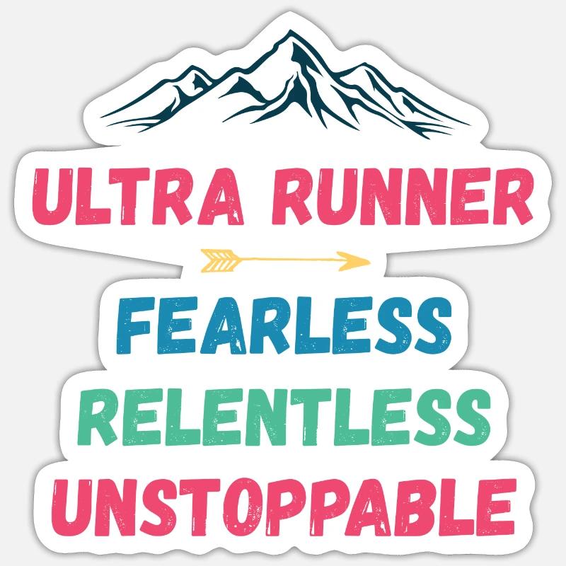 Ultra Runnner - Intrépide. Implacable. Imparable. - Sticker taille S (10 x 10 cm) - blanc mat