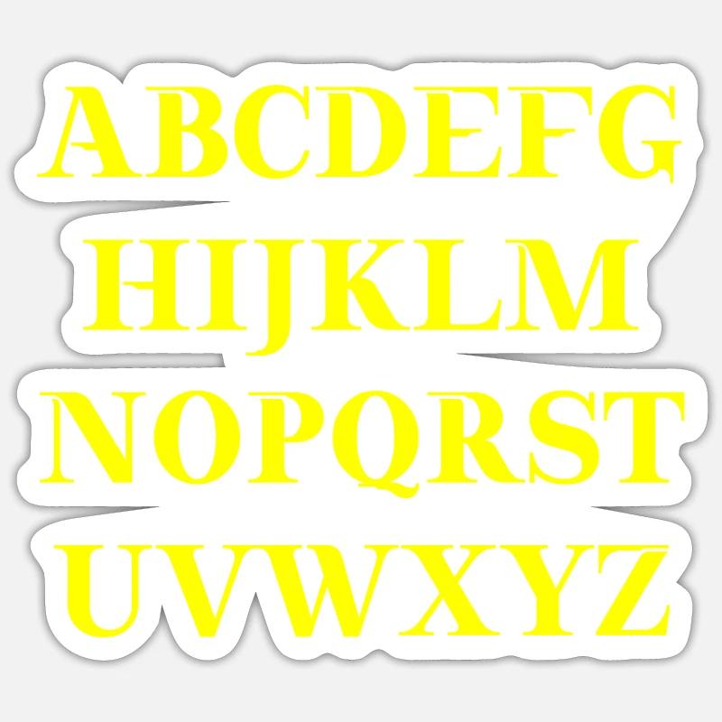 ABC Alphabet Gift Idea - Sticker size S (10 x 10 cm) - white matte