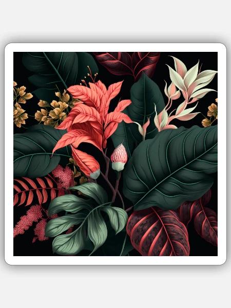 Botanic - Beautiful flowers 2 - Sticker Größe S (10 x 10 cm) - Mattweiß
