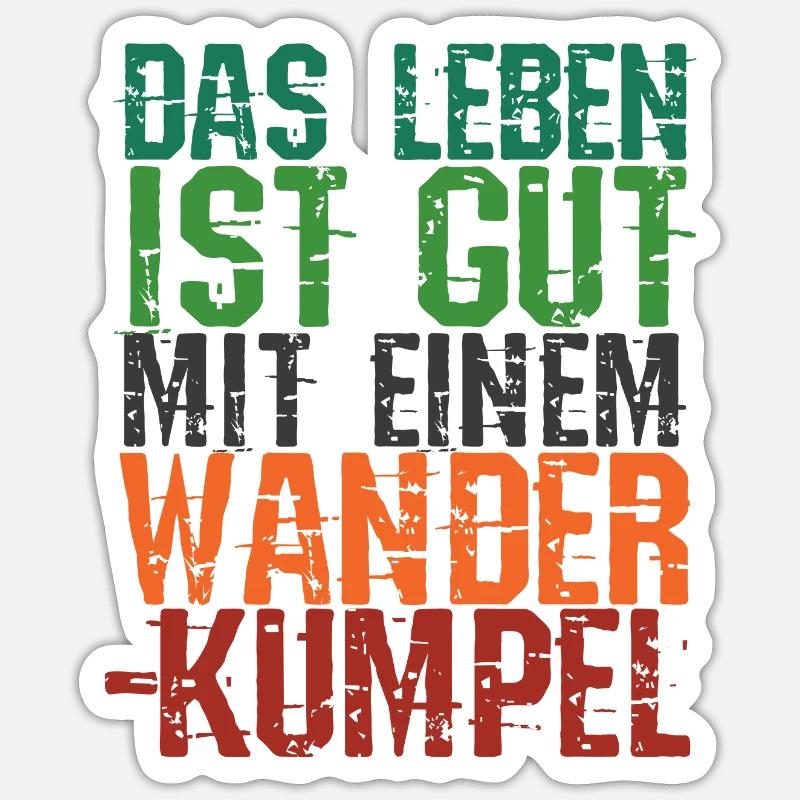 Wanderwege Wanderer Statement Klettern Wandern - Sticker Größe S (10 x 10 cm) - Mattweiß