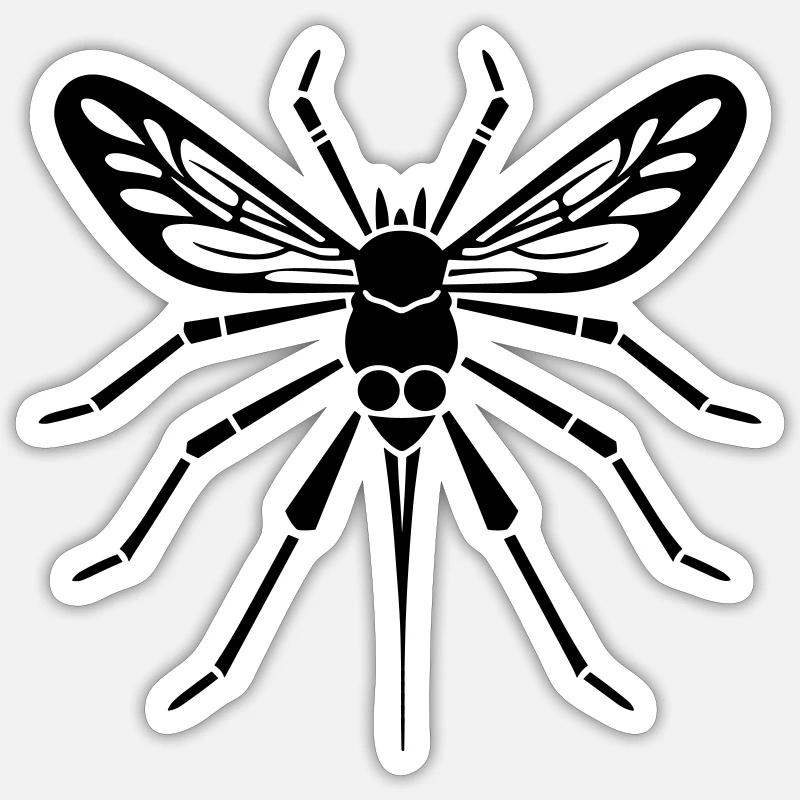 Mücke - Sticker Größe S (10 x 10 cm) - Mattweiß