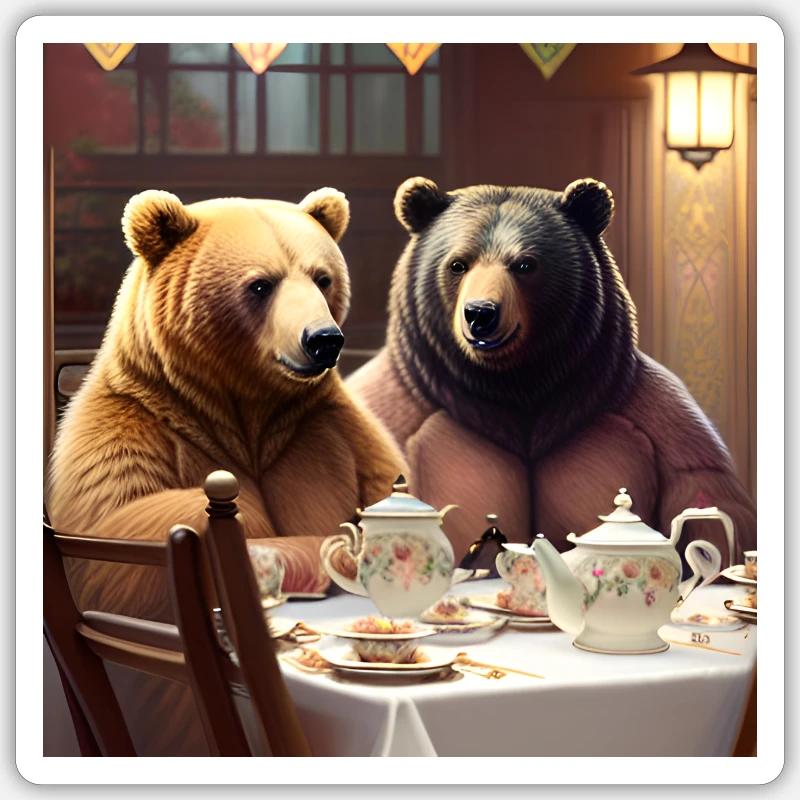 BärenTeaParty Sticker Größe S (10 x 10 cm)