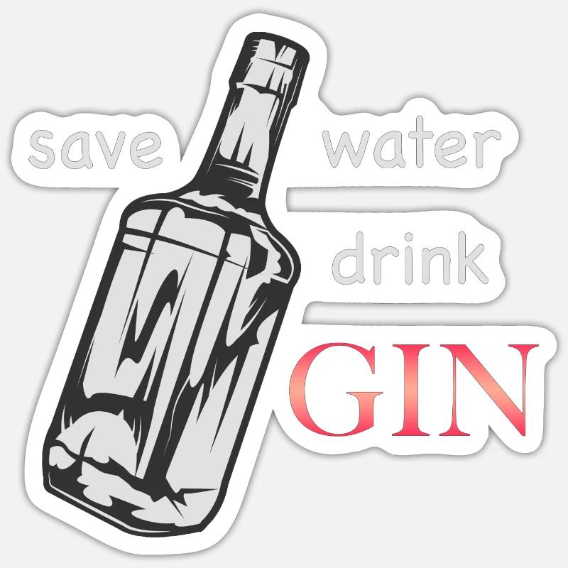 Save water - Sticker size S (10 x 10 cm) - white matte