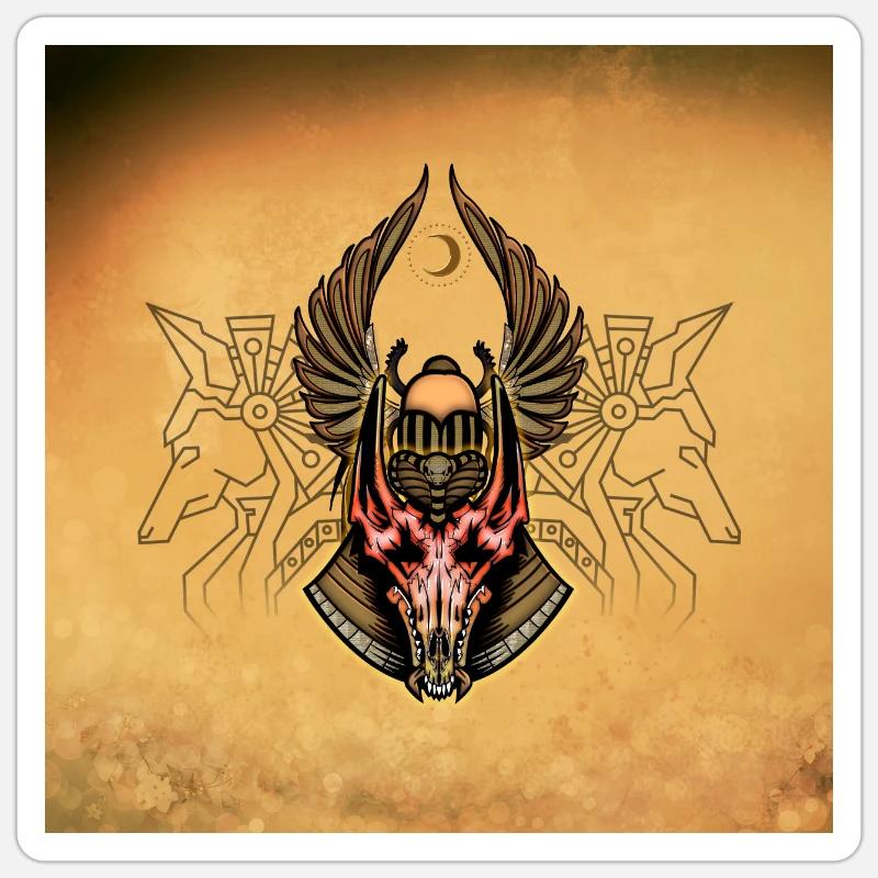 Ancient Egyptian beetle - Sticker size S (10 x 10 cm) - white matte