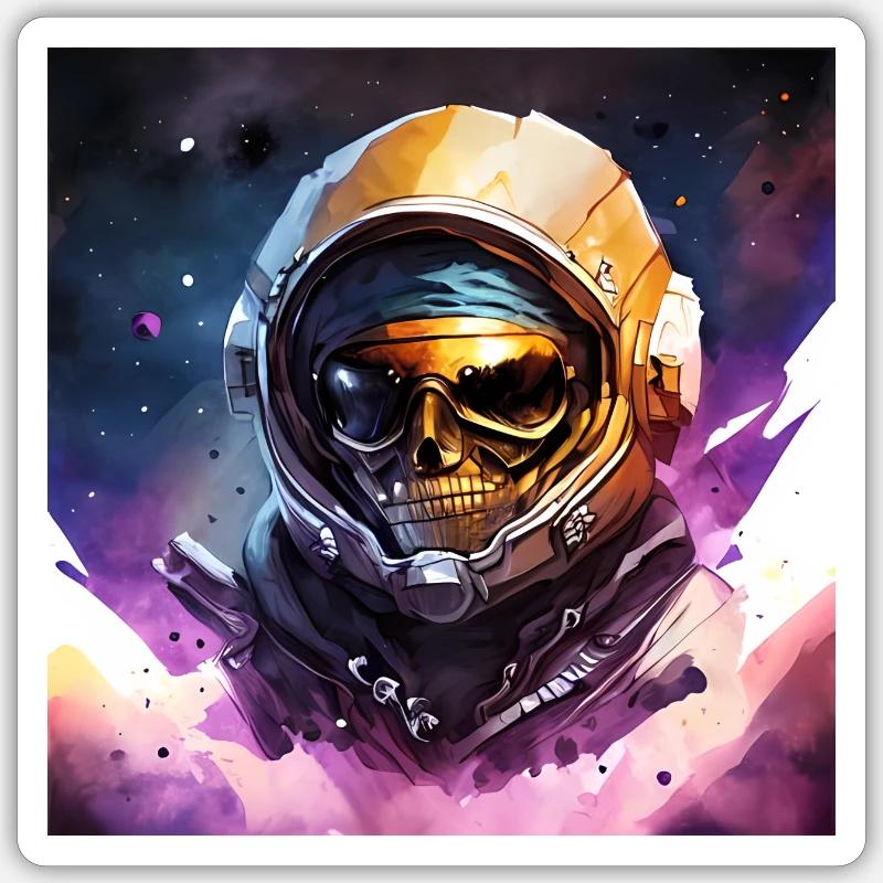 Pirate de l’espace coloré Sticker taille S (10 x 10 cm)