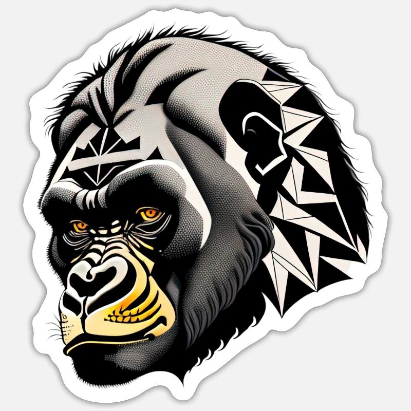 Monkey, Gorilla - Sticker size S (10 x 10 cm) - white matte