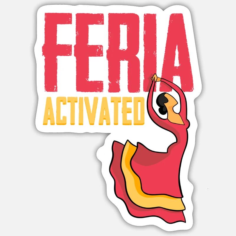 Feria activated - mode FERIA activée ON / OFF - Sticker taille S (10 x 10 cm) - blanc mat