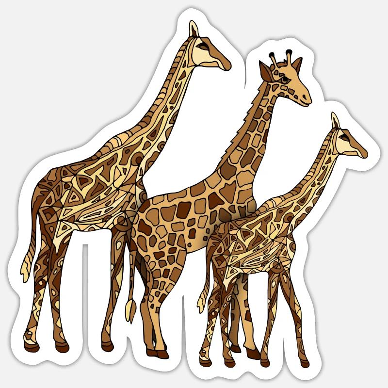 Giraffes - Sticker size S (10 x 10 cm) - white matte