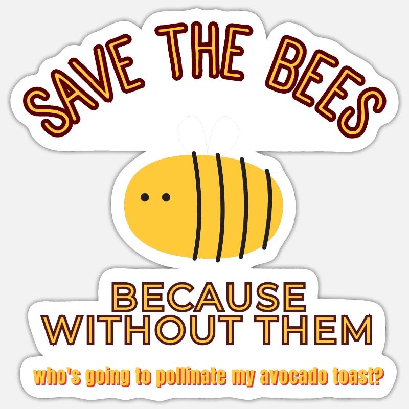 SAVE THE BEES - Sticker size S (10 x 10 cm) - white matte