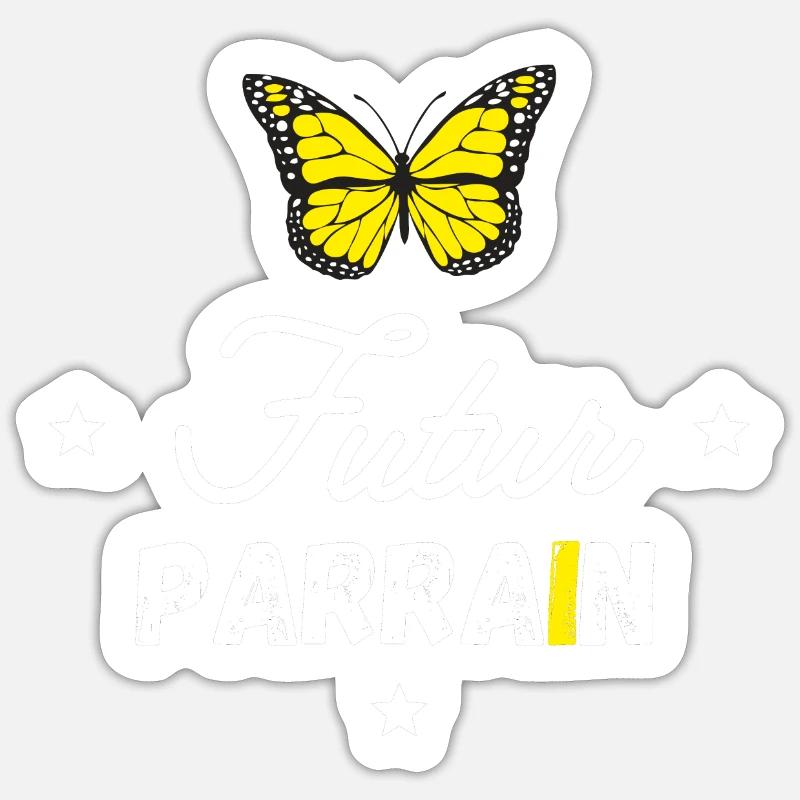Futur parrain - Sticker taille S (10 x 10 cm) - blanc mat