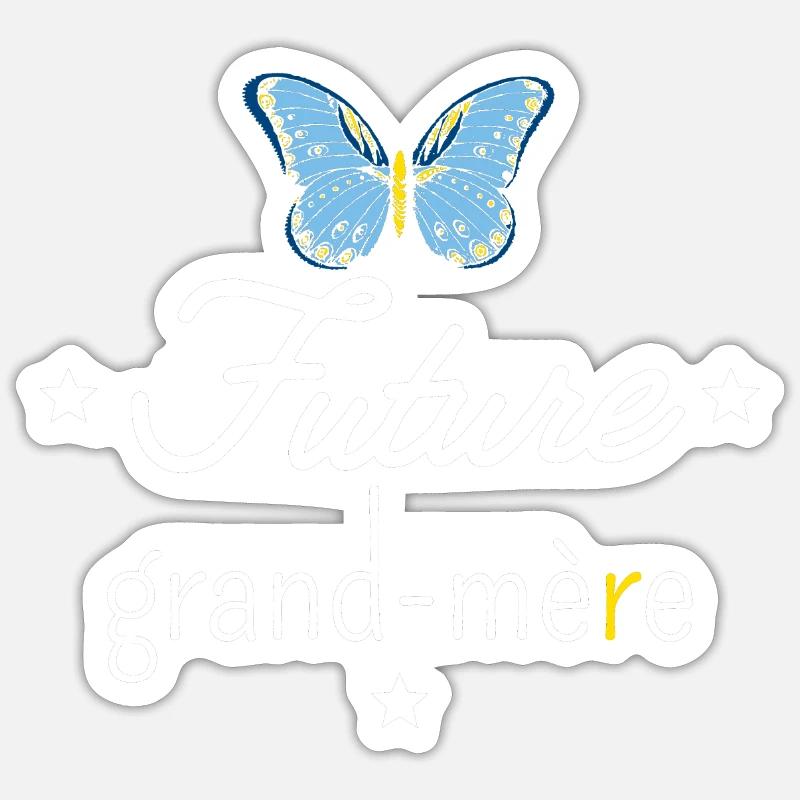 Future grand mère - Sticker taille S (10 x 10 cm) - blanc mat
