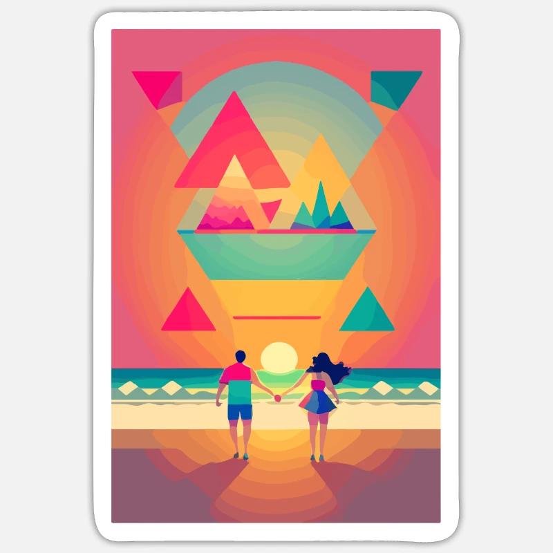 Sunset Romance - Sticker size S (10 x 10 cm) - white matte