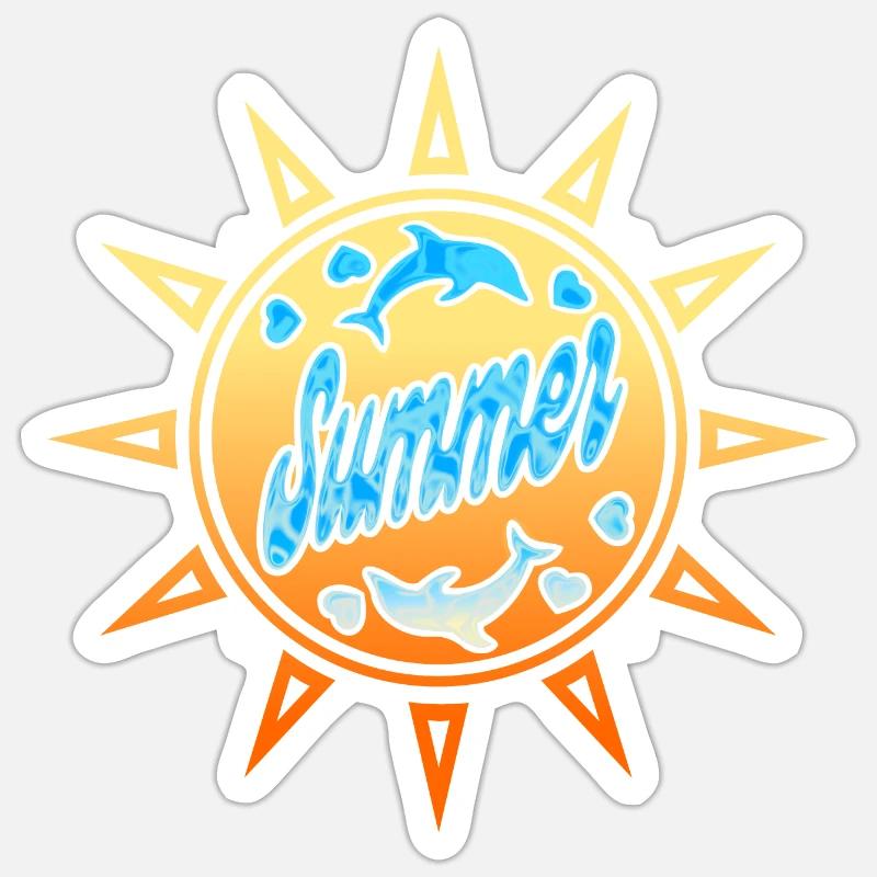 SOMMER - Sticker Größe S (10 x 10 cm) - Mattweiß