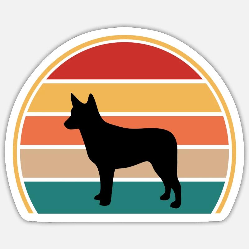 Australischer Stumpy Tail Cattle Dog Silhouette Sticker Größe S (10 x 10 cm)