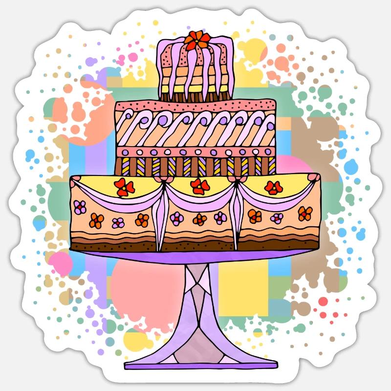 Cake - Sticker size S (10 x 10 cm) - white matte