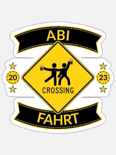 Abi Abifahrt 2023 Abitur Reise - Sticker Größe S (10 x 10 cm) - Mattweiß