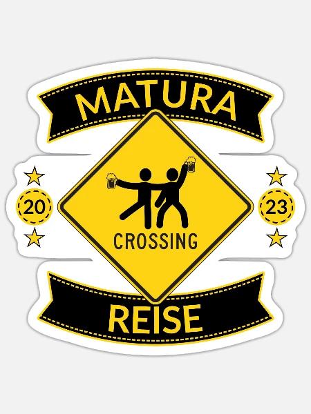Maturareise Matura 2023 Maturant Abschluss Reise - Sticker Größe S (10 x 10 cm) - Mattweiß