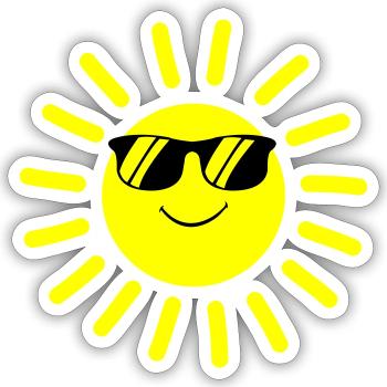 sonne smile - Sticker Größe S (10 x 10 cm) - Mattweiß - Vorne