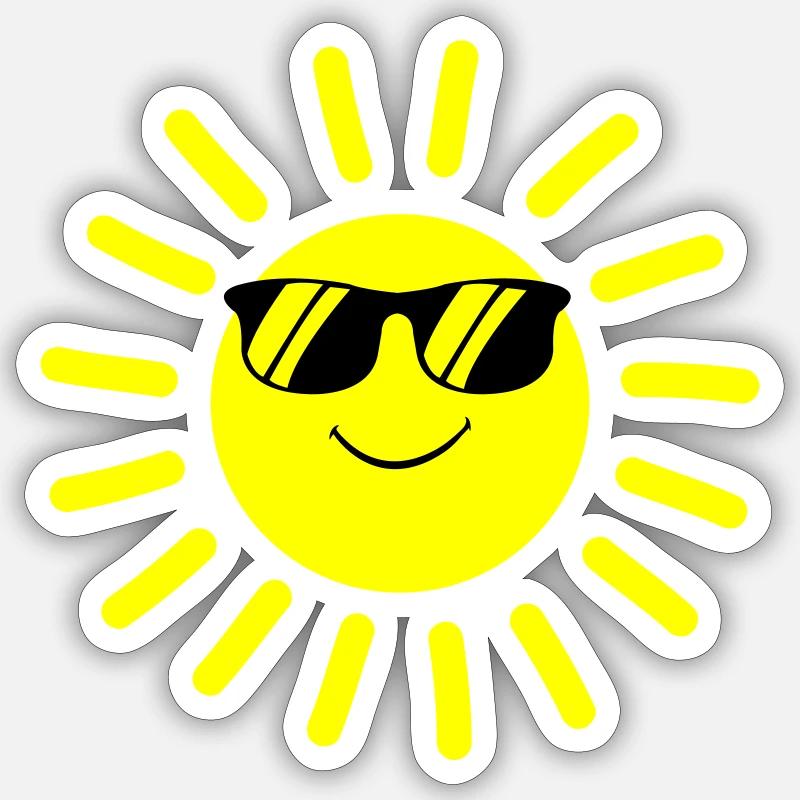 sonne smile - Sticker Größe S (10 x 10 cm) - Mattweiß