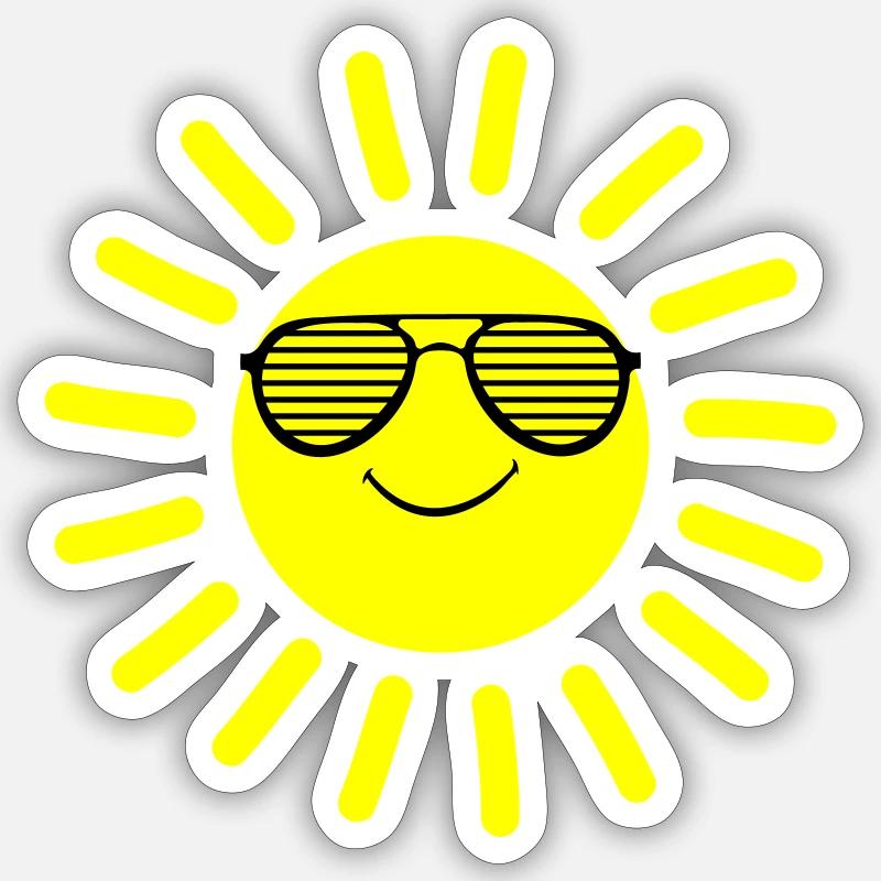 Sun Smile - Sticker size S (10 x 10 cm) - white matte