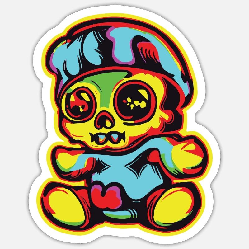 Horror Scary Bear Halloween Banshee Bea Sticker size S (10 x 10 cm)