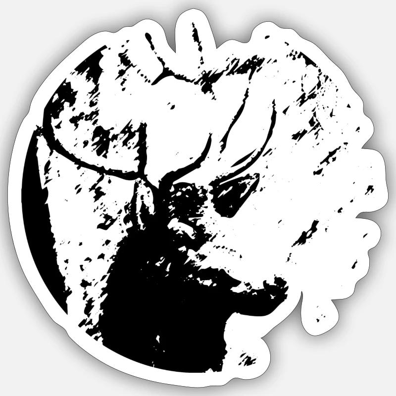 Deer_01 - Sticker Größe S (10 x 10 cm) - Mattweiß