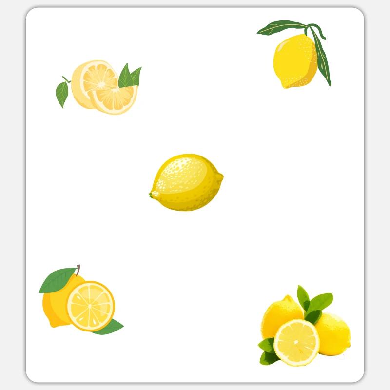 Zitrone Zitrone - Sticker Größe S (10 x 10 cm) - Mattweiß