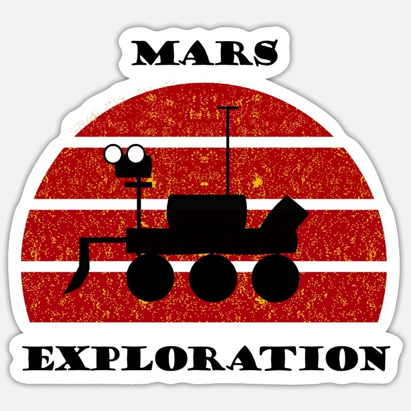 L’expédition spatiale - Sticker taille S (10 x 10 cm) - blanc mat