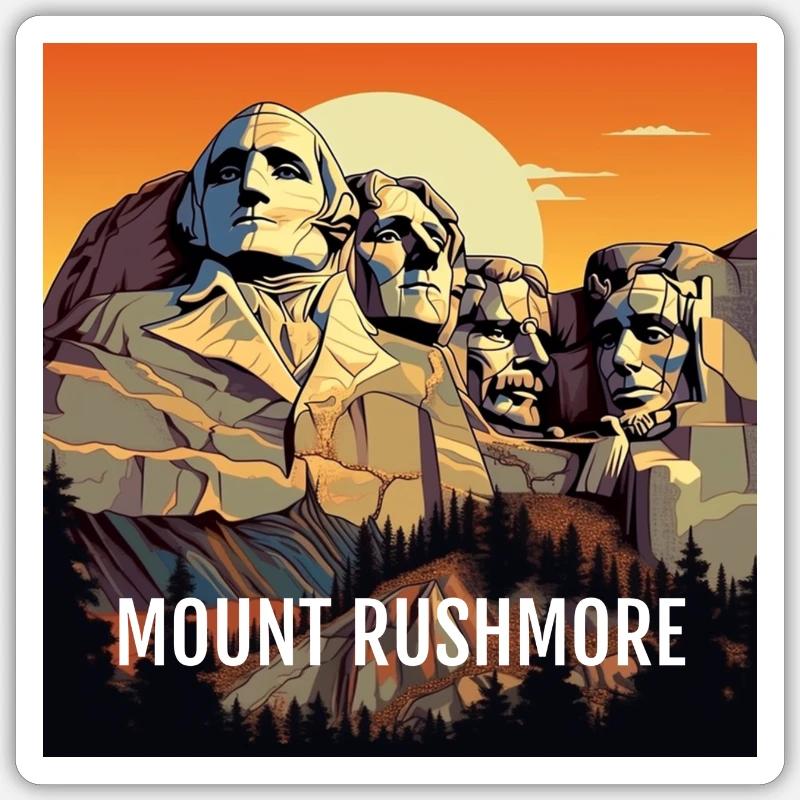 Mount Rushmore - Sticker Größe S (10 x 10 cm) - Mattweiß