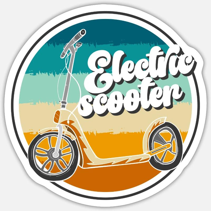 E-Scooter Elektrisch E-Roller Sticker Größe S (10 x 10 cm)
