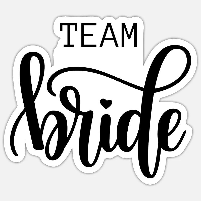 Team bride - Sticker taille S (10 x 10 cm) - blanc mat