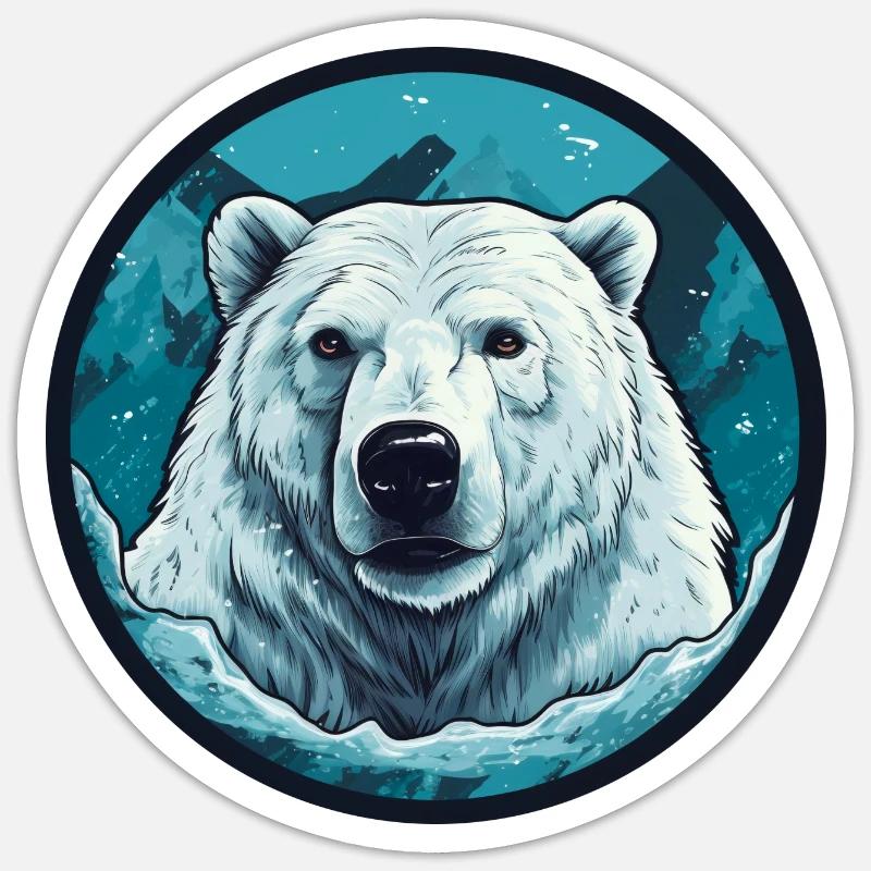 ours blanc - Sticker taille S (10 x 10 cm) - blanc mat