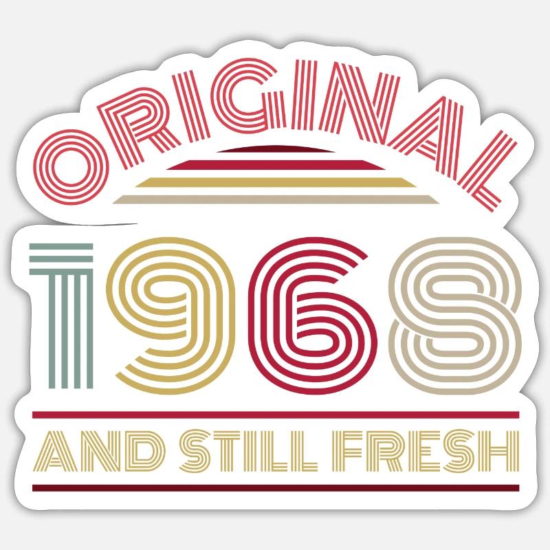 Millésime 1968 - Sticker taille S (10 x 10 cm) - blanc mat