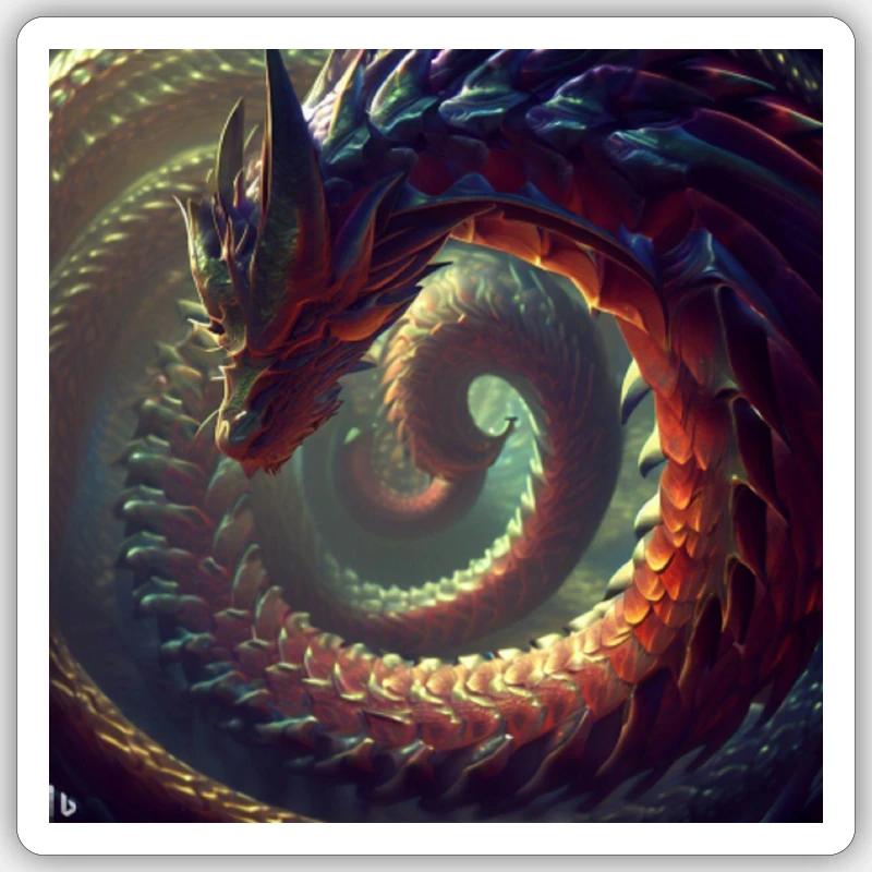 The Infinity Dragon - Sticker size S (10 x 10 cm) - white matte