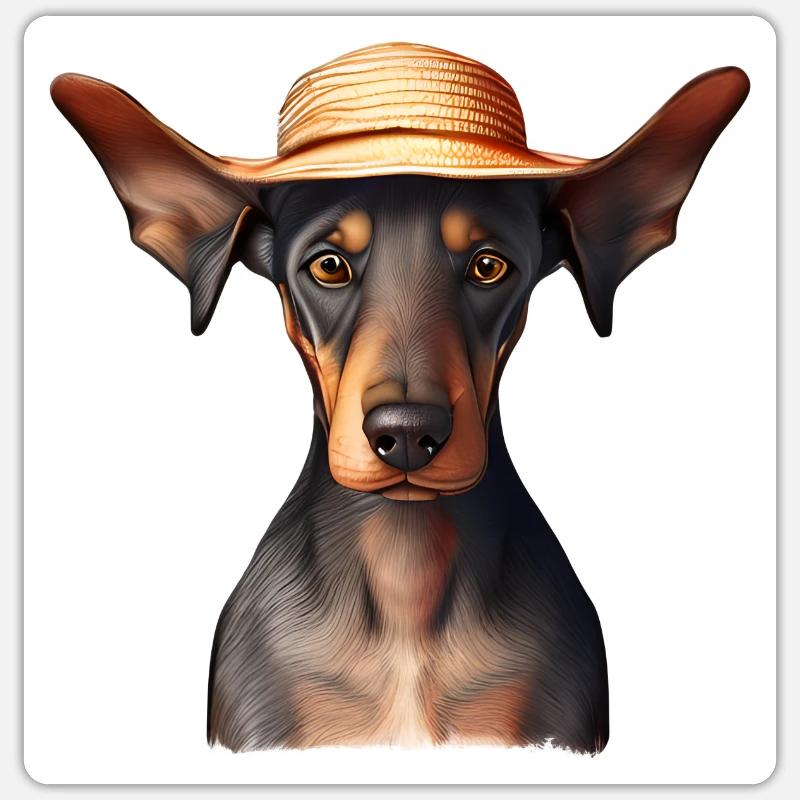 Dobermann Dobermanntrainer Hund Dobermannwelpe - Sticker Größe S (10 x 10 cm) - Mattweiß