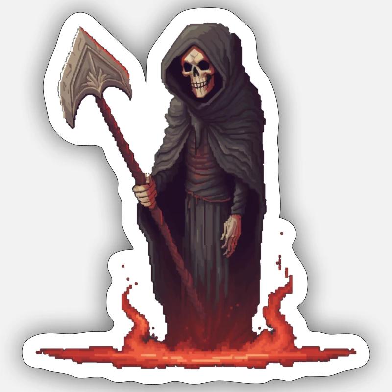 Faucheuse de pixels Sticker taille S (10 x 10 cm)