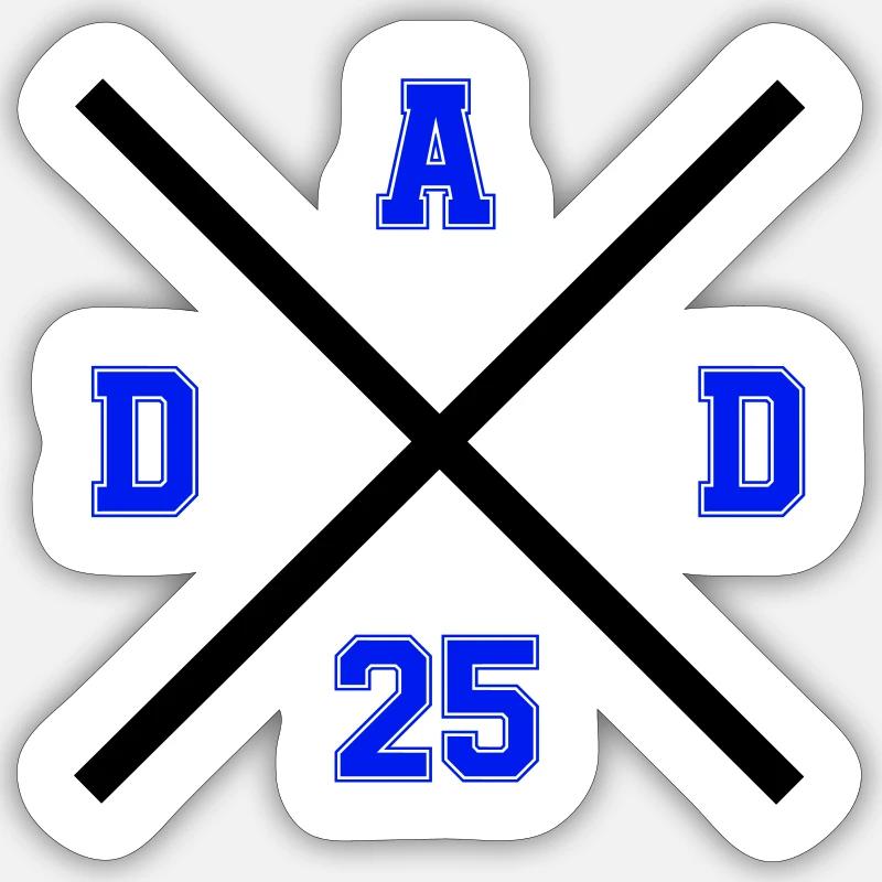 papa 25 - Sticker taille S (10 x 10 cm) - blanc mat