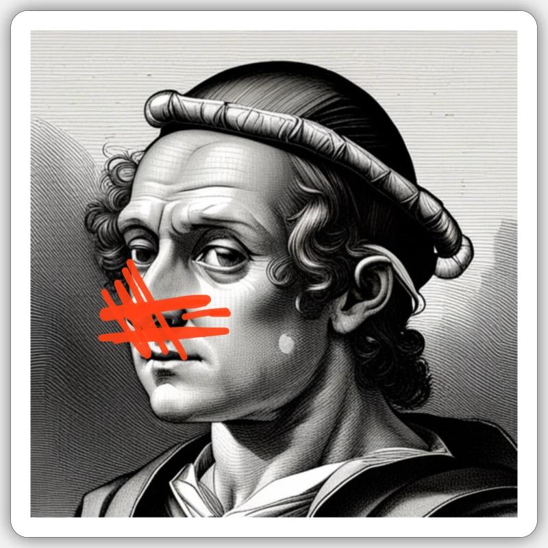 Ancient art modernized - Sticker size S (10 x 10 cm) - white matte