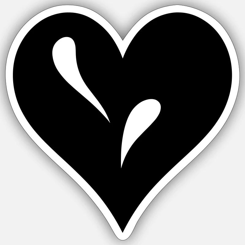 Coeur - Sticker taille S (10 x 10 cm) - blanc mat