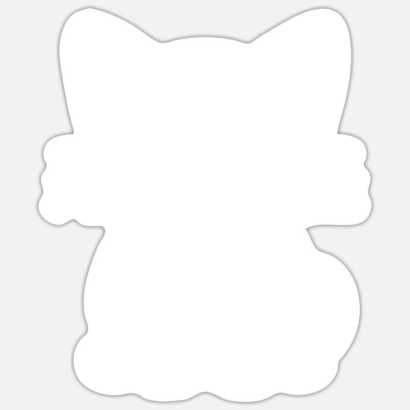 Chat chaton chaton dame - Sticker taille S (10 x 10 cm) - blanc mat
