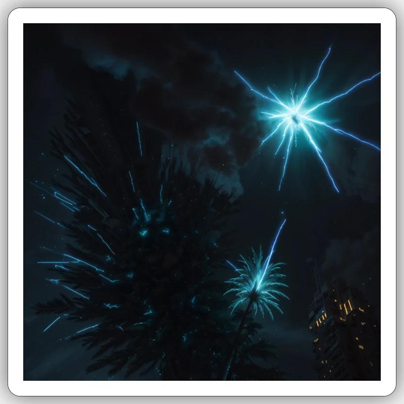 Plasma blitz - Sticker Größe S (10 x 10 cm) - Mattweiß