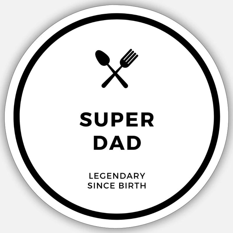 sidback unltd. - Super Dad - legendary since birth - Sticker Größe S (10 x 10 cm) - Mattweiß
